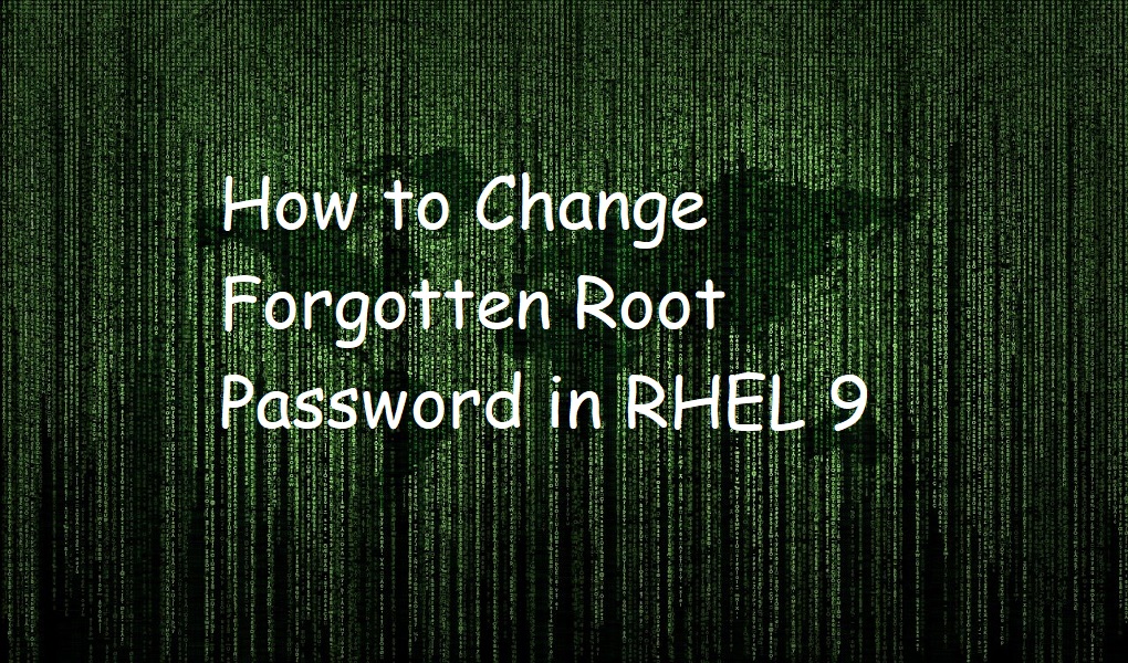 How to Change Forgotten Root Password in RHEL 9