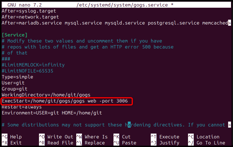 ExecStart=/home/git/gogs/gogs web -port 3006