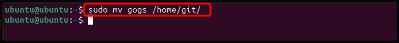 sudo mv gogs /home/git/