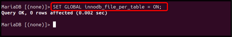 SET GLOBAL innodb_file_per_table = ON;