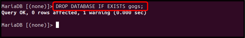 DROP DATABASE IF EXISTS gogs;