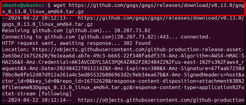 wget https://github.com/gogs/gogs/releases/download/v0.13.0/gogs_0.13.0_linux_amd64.tar.gz