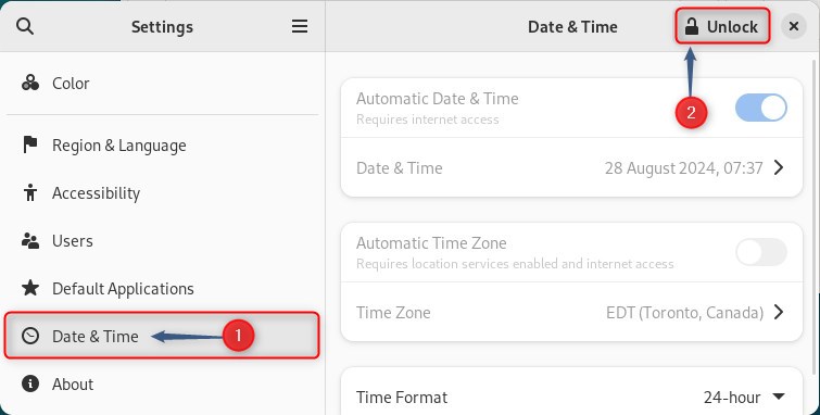 changing the timezone on Debian is by using the Date & Time settings