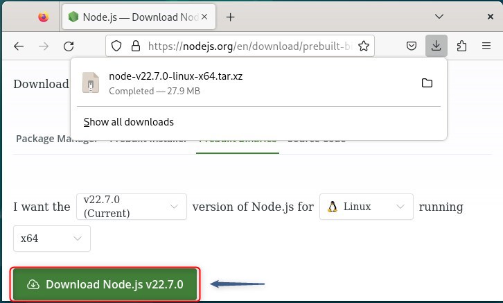 click on download option for downloading node.js