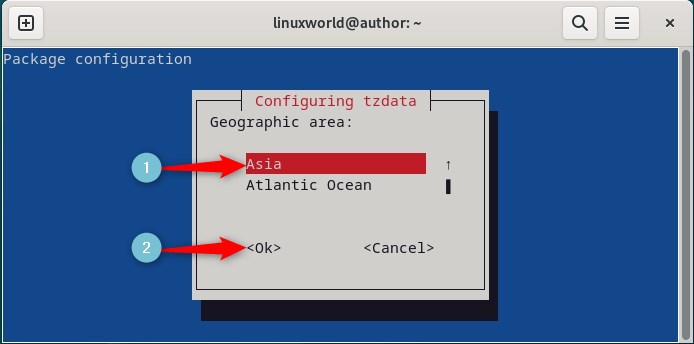 selecting the Geographical area related to the current location