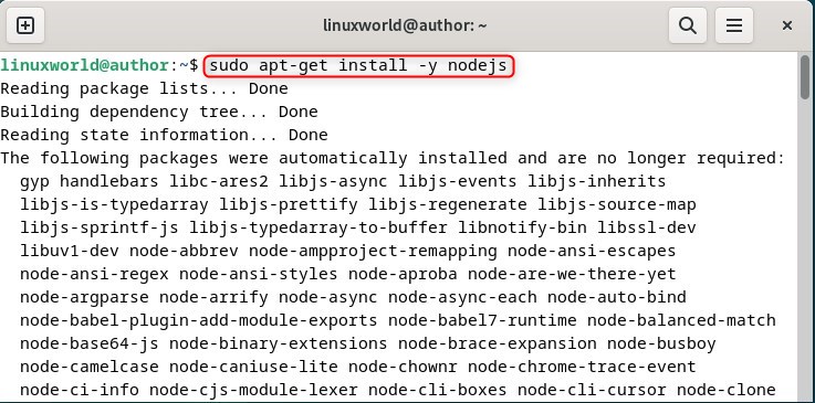 using the Debian default repository to install Node.js in Debian 12