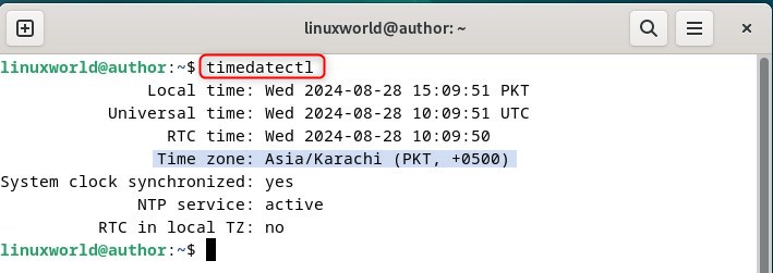 viewing the current Timezone on Debian use timedatectl command