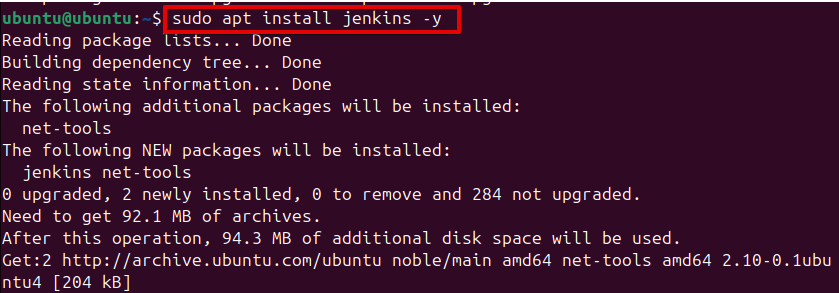 sudo apt install jenkins -y