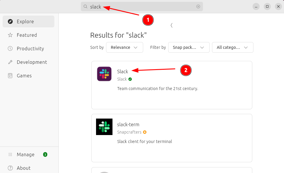 Install Slack on Ubuntu 24.04 through App Center