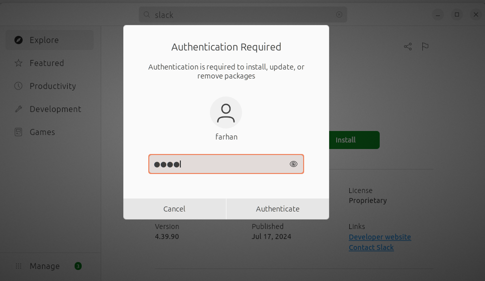 Required authentication