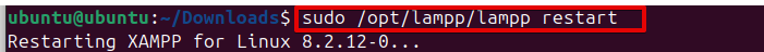 sudo /opt/lampp/lampp restart