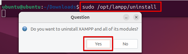 sudo /opt/lampp/uninstall