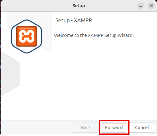 Weclome screen of XAMPP setup wizard