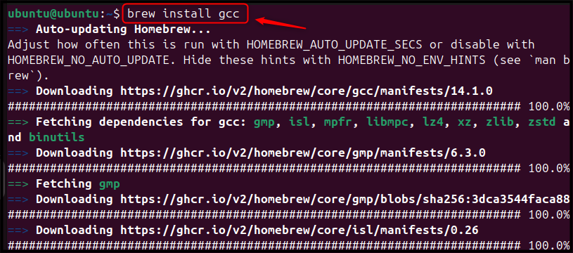 brew install gcc