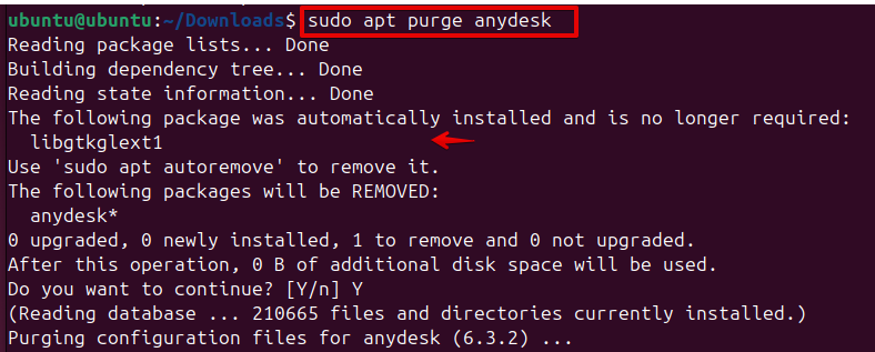 sudo apt purge anydesk