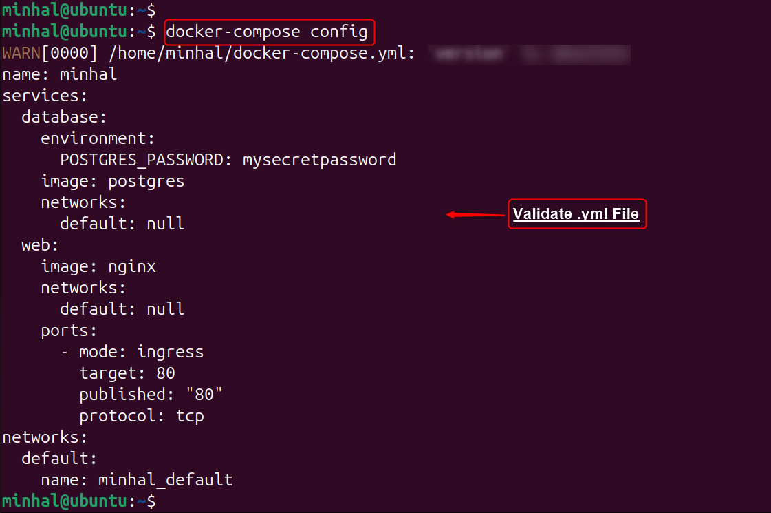 docker-compose config