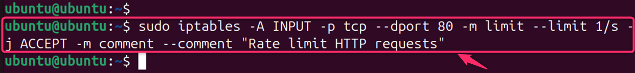 commenting IPtable rule