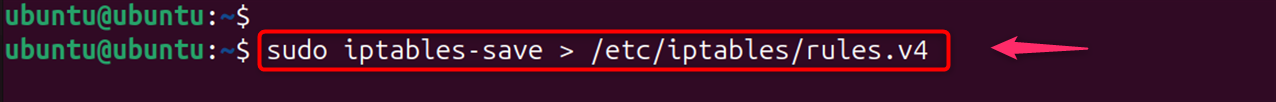 iptables-save > /etc/iptables/rules.v4