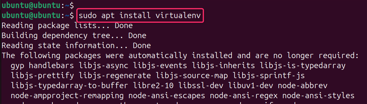 sudo apt install virtualenv