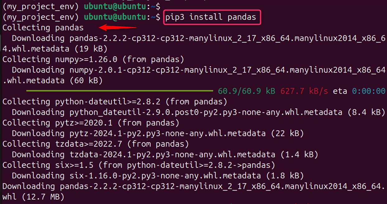 pip3 install pandas