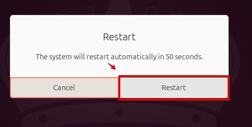 confirm restart