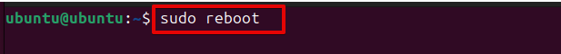 sudo reboot