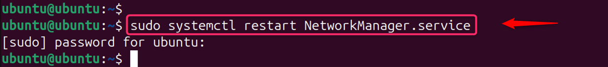 sudo systemctl restart NetworkManager.service