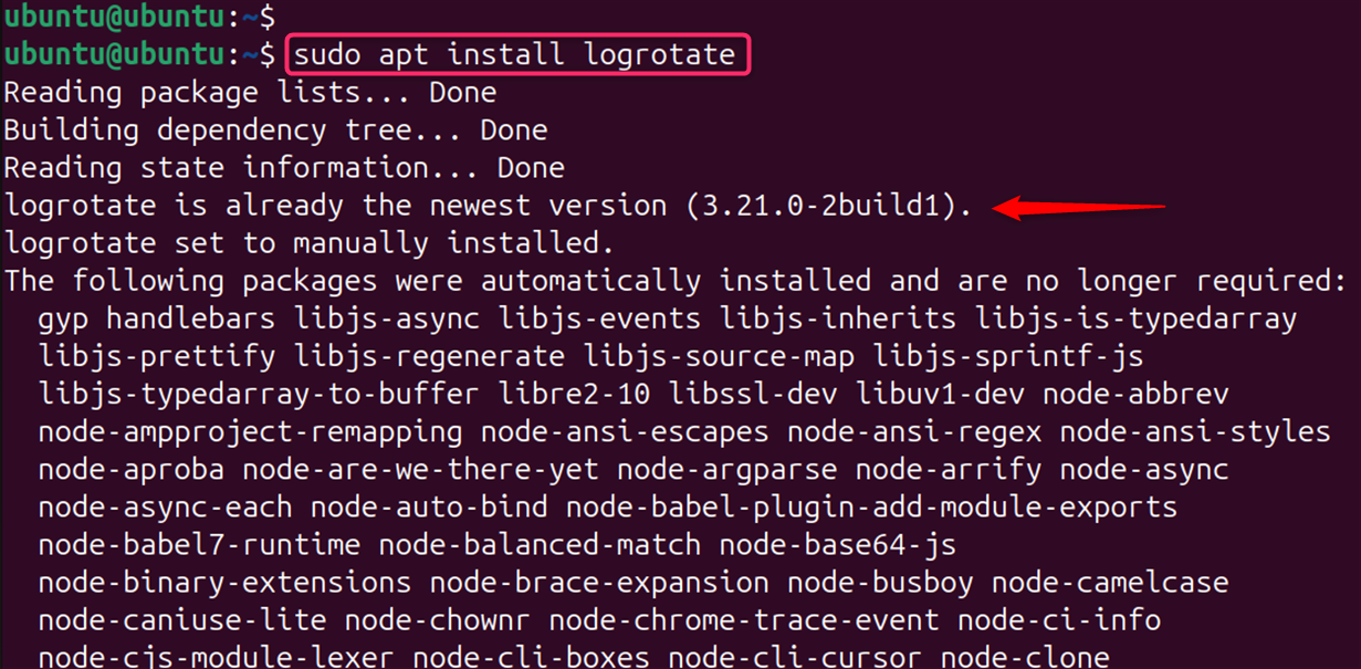 sudo apt install logrotate