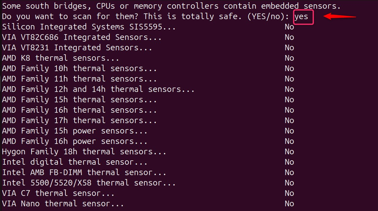 sudo sensors-detect