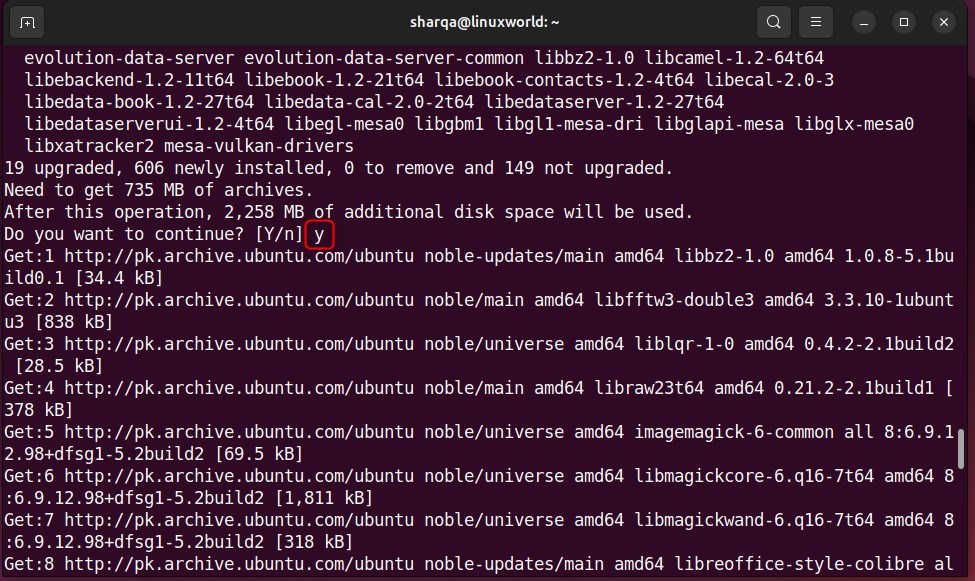 Giving permission to use disk space for the installation of cinnamon deskstop