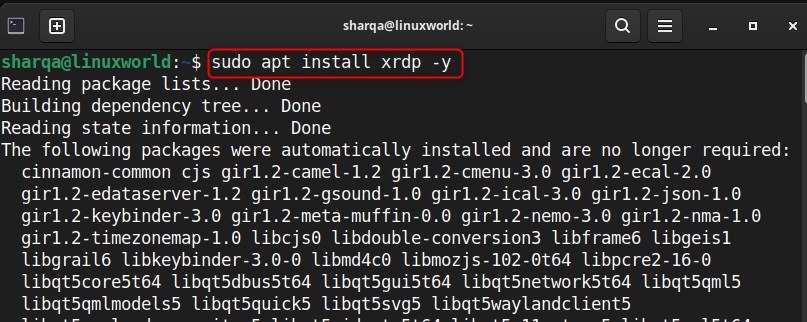 Installing Xrdp on Ubuntu 24.04