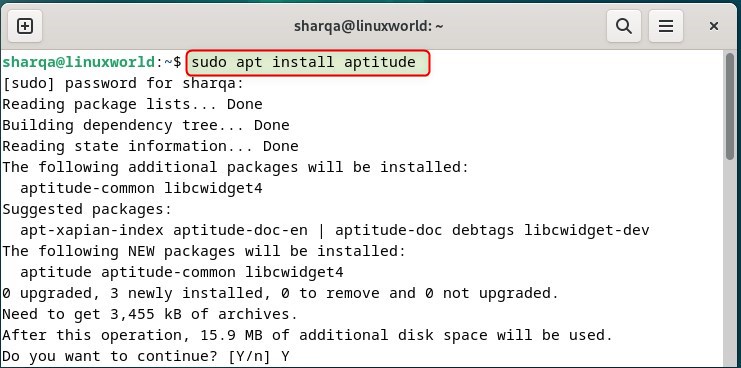 Installing aptitude on Debian 12