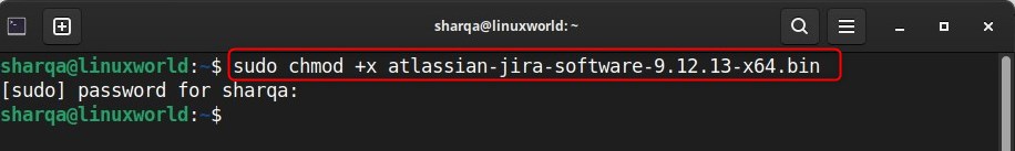 Making jira.bin executable