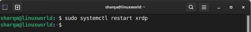 Restarting the xrdp service on Ubuntu 24.04