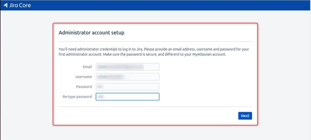 Setting up jira administrative account