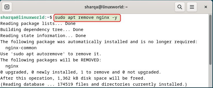 Uninstalling nginx on Debian 12