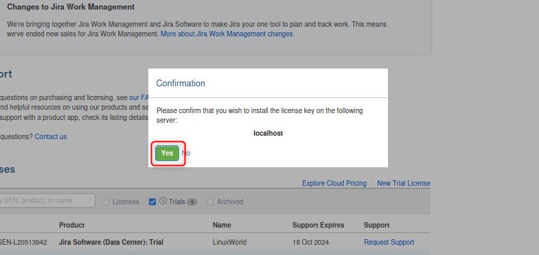 installing jira license