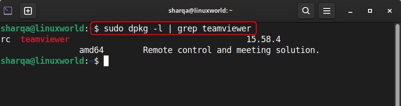 locating teamviewer package using grep