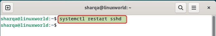 restarting the SSH server