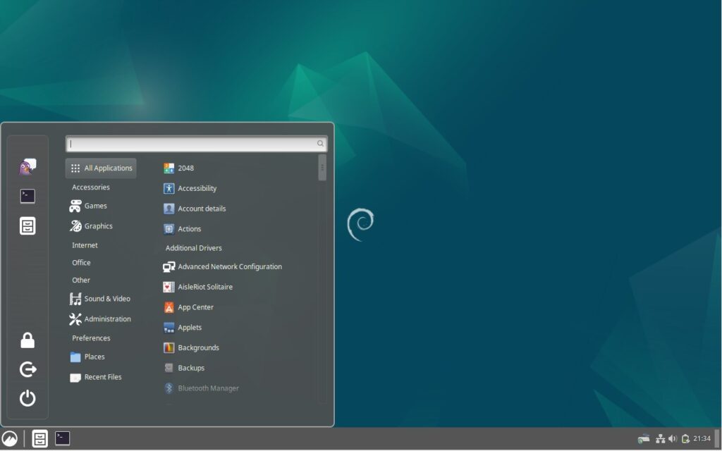 viewing cinnamon desktop screen